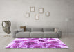 Machine Washable Abstract Purple Modern Area Rugs in a Living Room, wshabs978pur