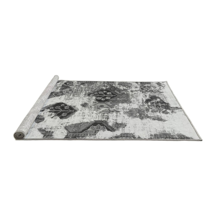 Sideview of Machine Washable Abstract Gray Modern Rug, wshabs978gry