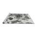 Sideview of Machine Washable Abstract Gray Modern Rug, wshabs978gry