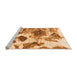 Sideview of Machine Washable Abstract Orange Modern Area Rugs, wshabs978org