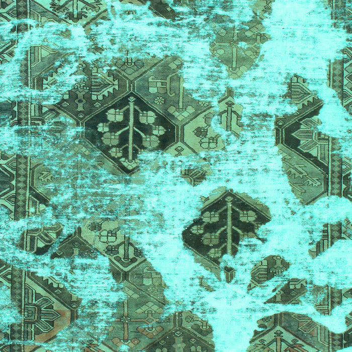 Machine Washable Abstract Turquoise Modern Area Rugs, wshabs978turq