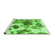 Sideview of Machine Washable Abstract Green Modern Area Rugs, wshabs978grn