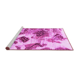 Sideview of Machine Washable Abstract Pink Modern Rug, wshabs978pnk