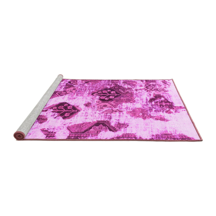 Sideview of Machine Washable Abstract Pink Modern Rug, wshabs978pnk