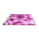 Sideview of Machine Washable Abstract Pink Modern Rug, wshabs978pnk