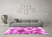 Machine Washable Abstract Pink Modern Rug in a Living Room, wshabs978pnk