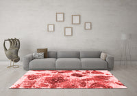 Machine Washable Abstract Red Modern Rug, wshabs978red