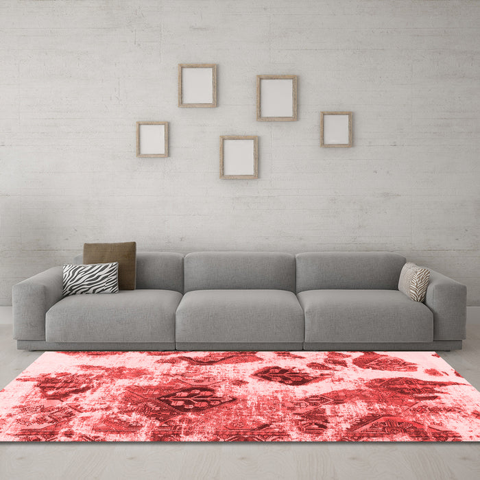 Modern Red Washable Rugs