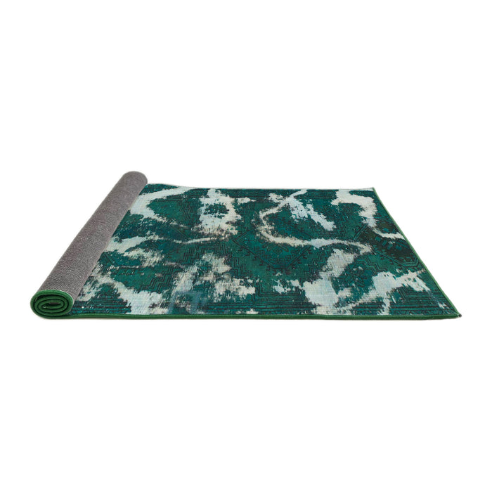Sideview of Abstract AquaMarine Green Modern Rug, abs979
