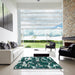 Square Abstract AquaMarine Green Modern Rug in a Living Room, abs979