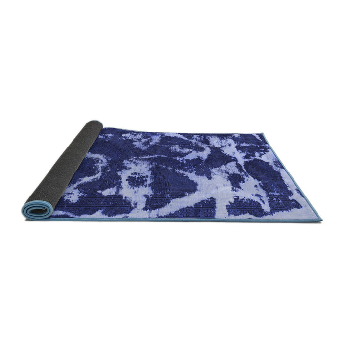 Sideview of Abstract Blue Modern Rug, abs979blu