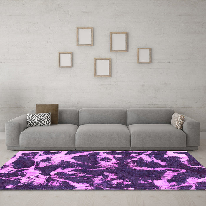 Machine Washable Abstract Pink Modern Rug in a Living Room, wshabs979pnk