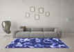 Machine Washable Abstract Blue Modern Rug in a Living Room, wshabs979blu