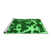 Sideview of Machine Washable Abstract Green Modern Area Rugs, wshabs979grn