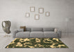 Machine Washable Abstract Brown Modern Rug in a Living Room,, wshabs979brn