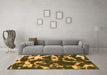 Machine Washable Abstract Orange Modern Area Rugs in a Living Room, wshabs979org