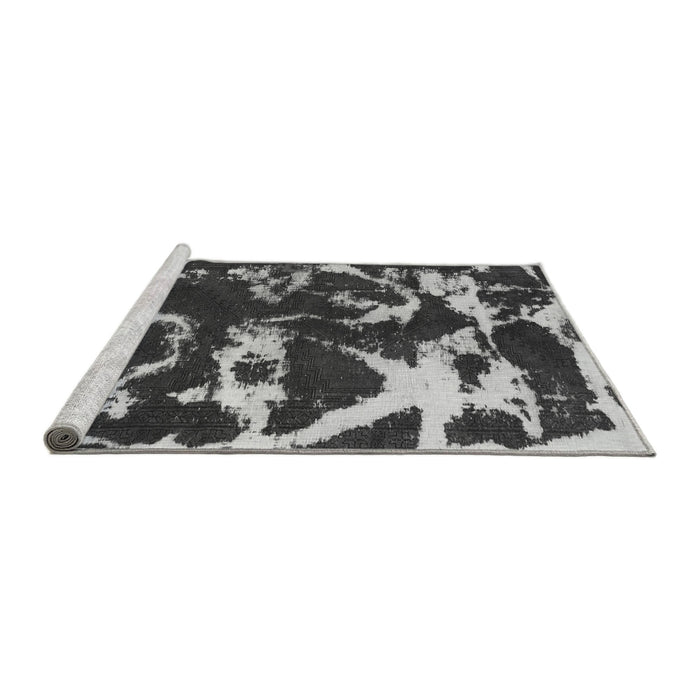 Sideview of Machine Washable Abstract Gray Modern Rug, wshabs979gry