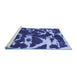 Sideview of Machine Washable Abstract Blue Modern Rug, wshabs979blu