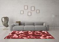 Machine Washable Abstract Red Modern Rug, wshabs979red