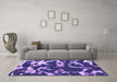 Machine Washable Abstract Purple Modern Area Rugs in a Living Room, wshabs979pur