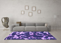 Machine Washable Abstract Purple Modern Rug, wshabs979pur