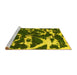 Sideview of Machine Washable Abstract Yellow Modern Rug, wshabs979yw