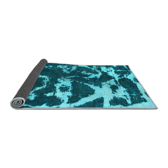 Sideview of Abstract Light Blue Modern Rug, abs979lblu