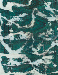 Machine Washable Abstract Medium Aqua Marine Green Rug, wshabs979