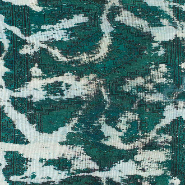 Machine Washable Abstract Medium Aqua Marine Green Rug, wshabs979