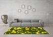 Machine Washable Abstract Yellow Modern Rug in a Living Room, wshabs979yw