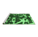 Sideview of Machine Washable Abstract Emerald Green Modern Area Rugs, wshabs979emgrn