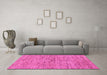 Machine Washable Abstract Pink Modern Rug in a Living Room, wshabs97pnk