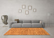 Machine Washable Abstract Orange Modern Area Rugs in a Living Room, wshabs97org