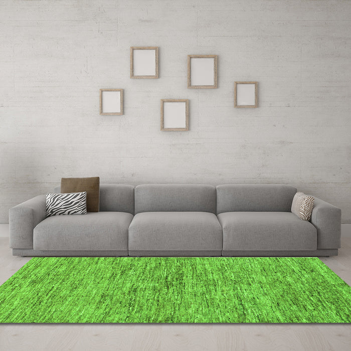 Machine Washable Abstract Green Modern Area Rugs in a Living Room,, wshabs97grn