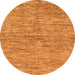 Round Machine Washable Abstract Orange Modern Area Rugs, wshabs97org