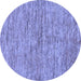 Round Abstract Blue Modern Rug, abs97blu