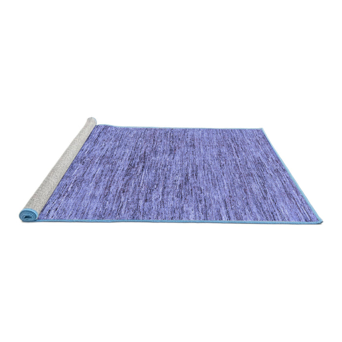 Sideview of Machine Washable Abstract Blue Modern Rug, wshabs97blu