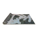 Sideview of Abstract Metallic Silver Gray Modern Rug, abs980