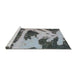 Sideview of Machine Washable Abstract Metallic Silver Gray Rug, wshabs980