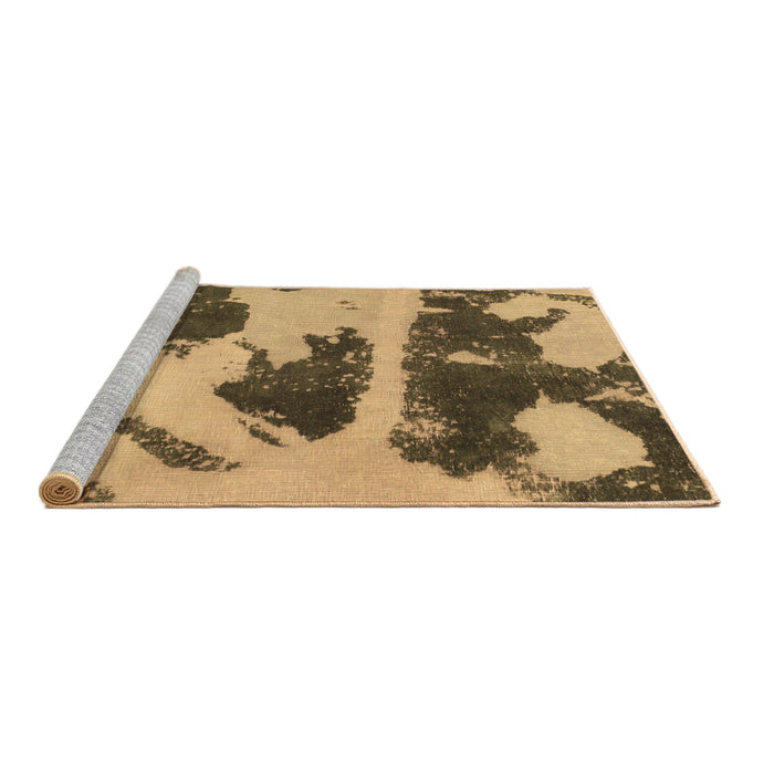 Sideview of Machine Washable Abstract Brown Modern Rug, wshabs980brn
