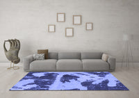 Machine Washable Abstract Blue Modern Rug, wshabs980blu