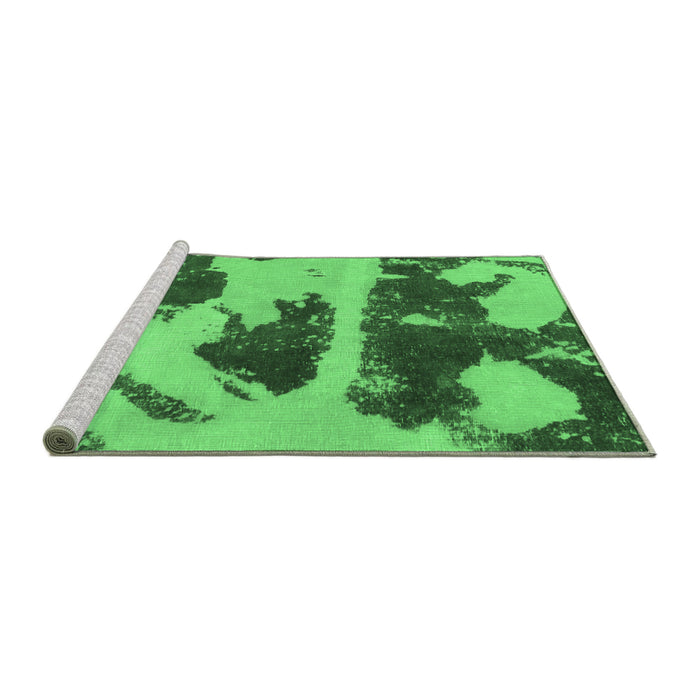 Sideview of Machine Washable Abstract Emerald Green Modern Area Rugs, wshabs980emgrn