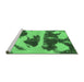 Sideview of Machine Washable Abstract Emerald Green Modern Area Rugs, wshabs980emgrn