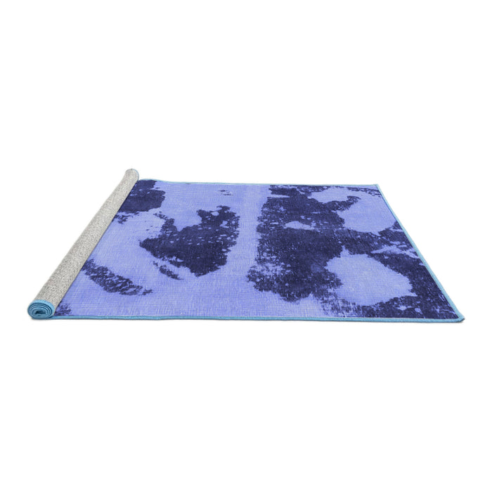 Sideview of Machine Washable Abstract Blue Modern Rug, wshabs980blu