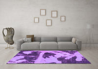 Machine Washable Abstract Purple Modern Rug, wshabs980pur