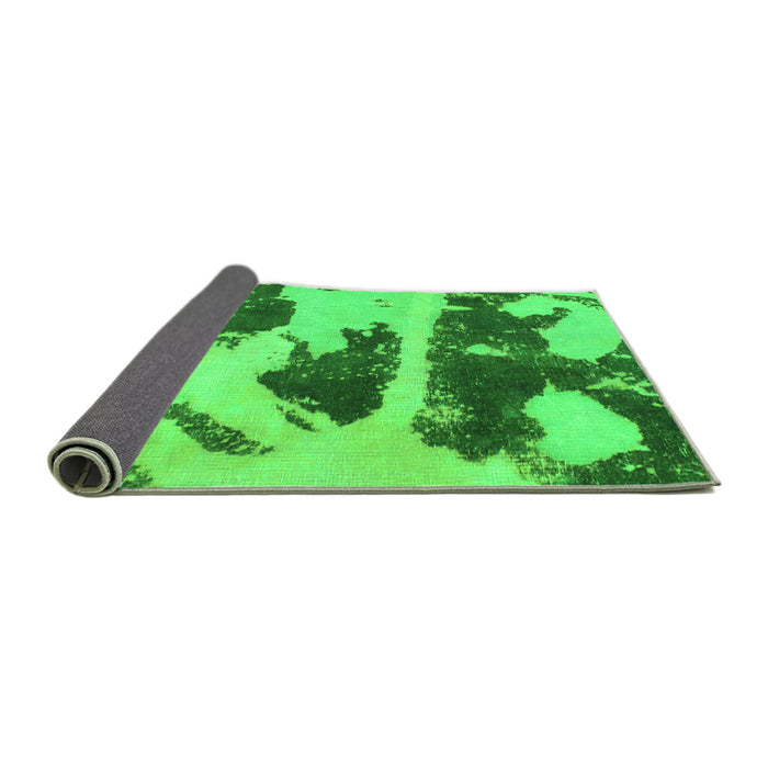 Sideview of Abstract Green Modern Rug, abs980grn