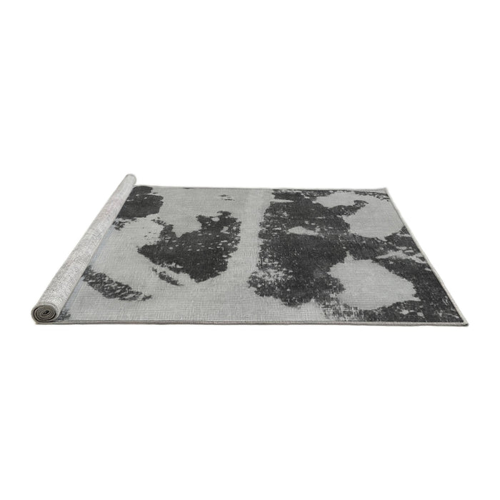 Sideview of Machine Washable Abstract Gray Modern Rug, wshabs980gry