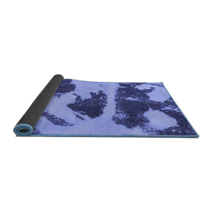 Sideview of Abstract Blue Modern Rug, abs980blu