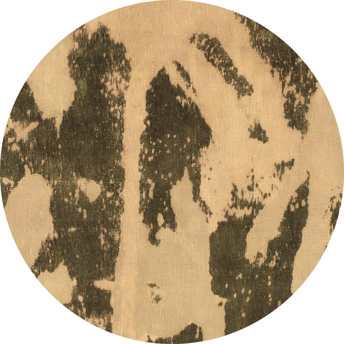 Round Abstract Brown Modern Rug, abs980brn