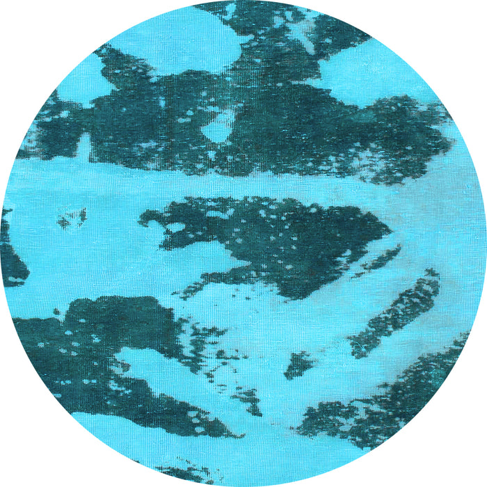 Round Machine Washable Abstract Light Blue Modern Rug, wshabs980lblu